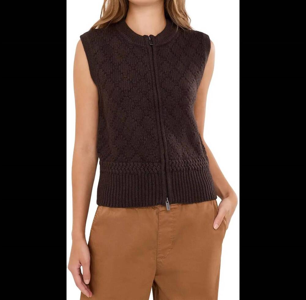 NEW SPLENDID benson sweater vest in java